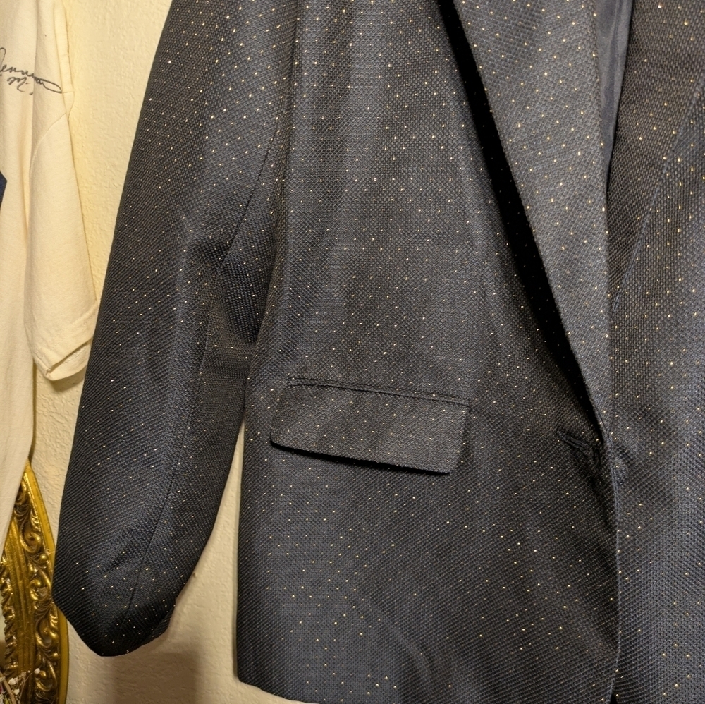 a New Day Size 14 Stylish Navy Blazer with Gold Dots - Picture 6 of 12